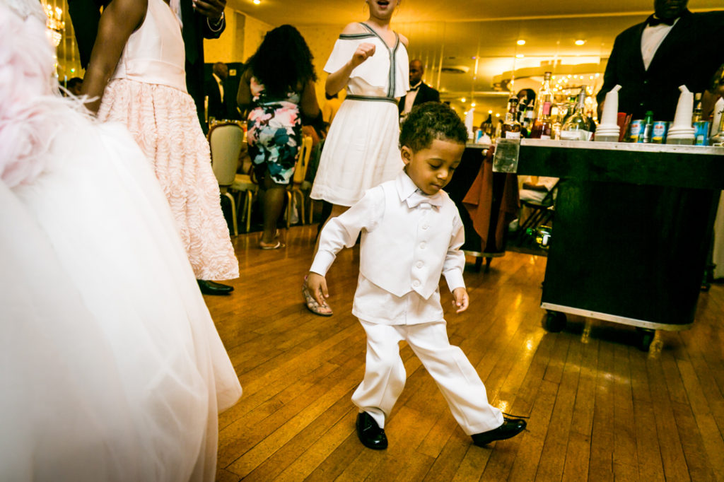 Little boy dancing at a Glen Terrace wedding