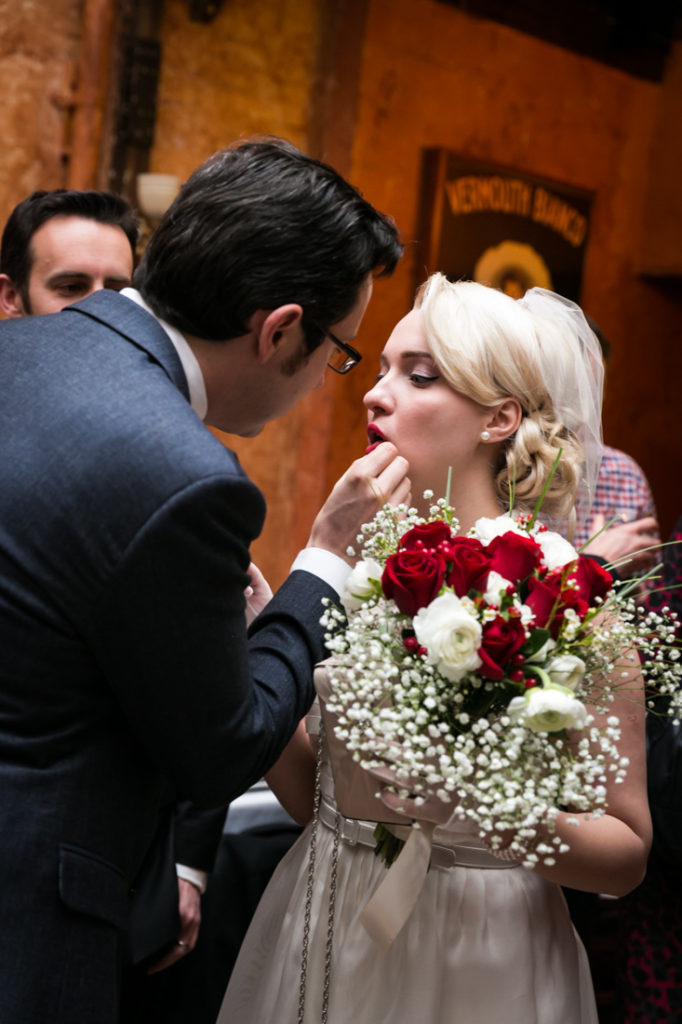 Groom and bride before their Scottadito wedding