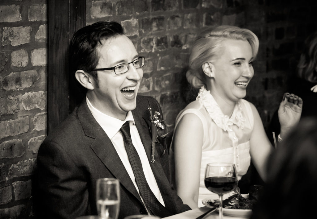 Bride and groom at a Scottadito wedding