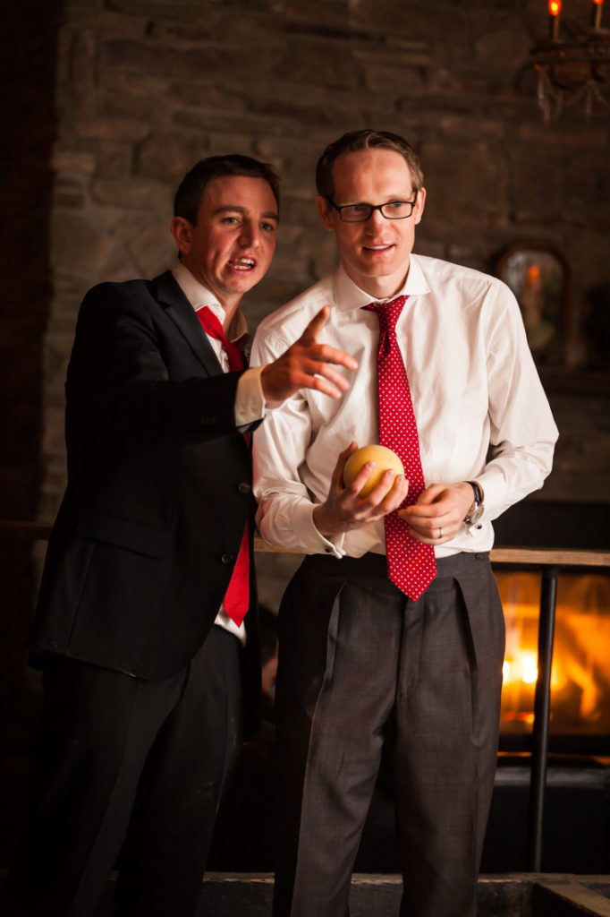 Wedding guests playing bocce at Union Hall in Brooklyn