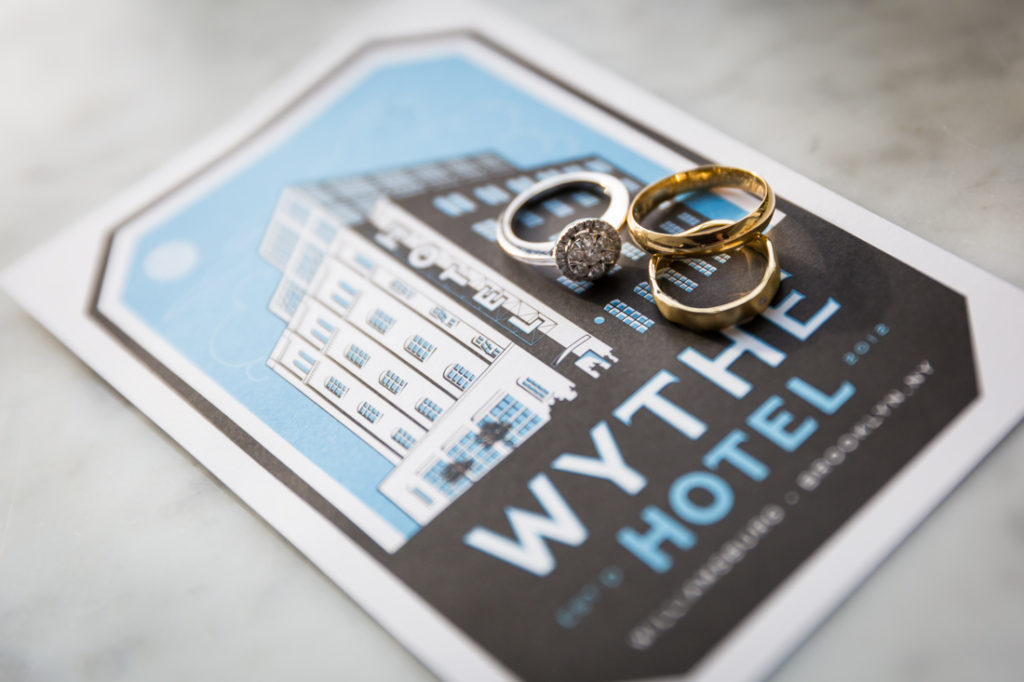 Rings at a Wythe Hotel wedding