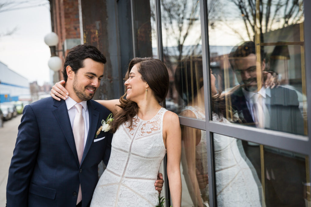 Bride and groom portraits at a Wythe Hotel wedding