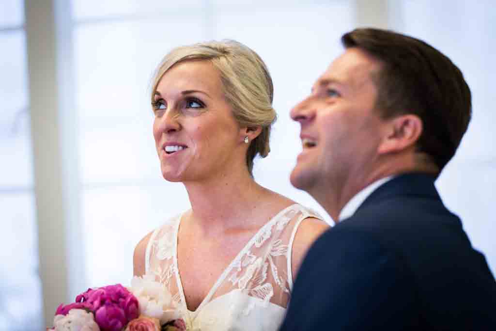 Couple waiting for their NYC City Hall elopement