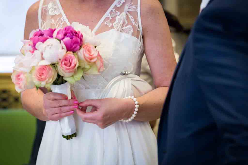 Couple waiting for their NYC City Hall elopement