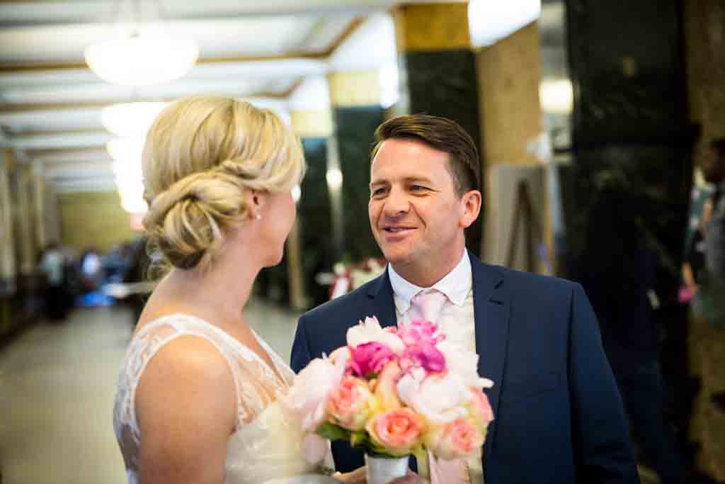 Couple waiting for their NYC City Hall elopement