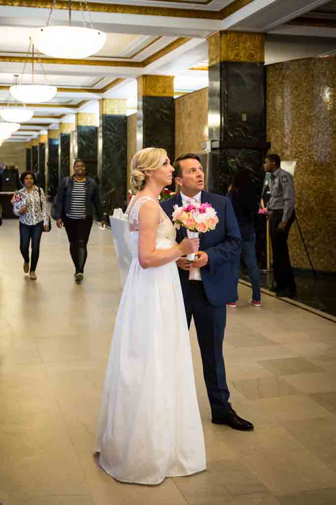 Couple waiting for their NYC City Hall elopement