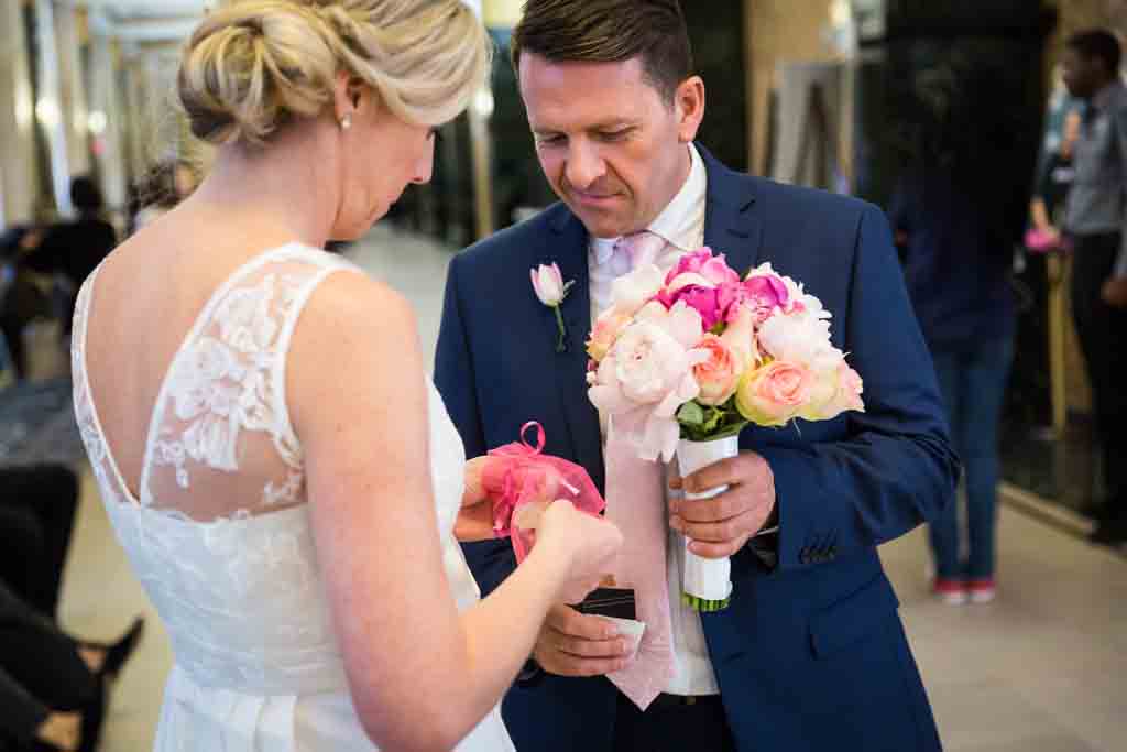 Couple waiting for their NYC City Hall elopement