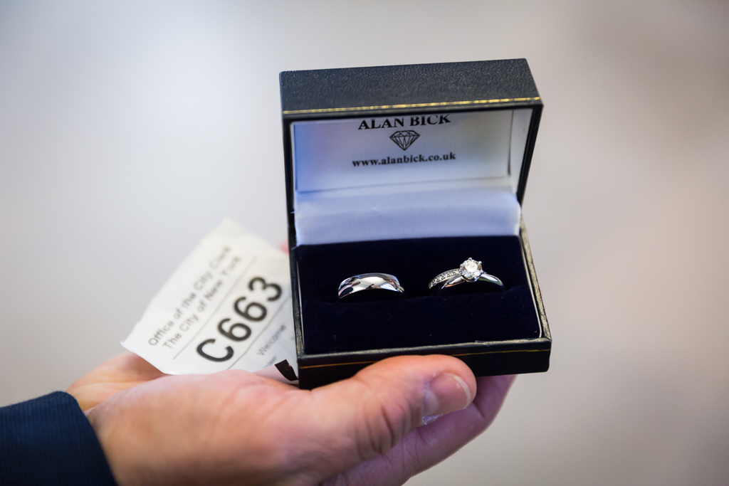 Wedding rings for a NYC City Hall elopement