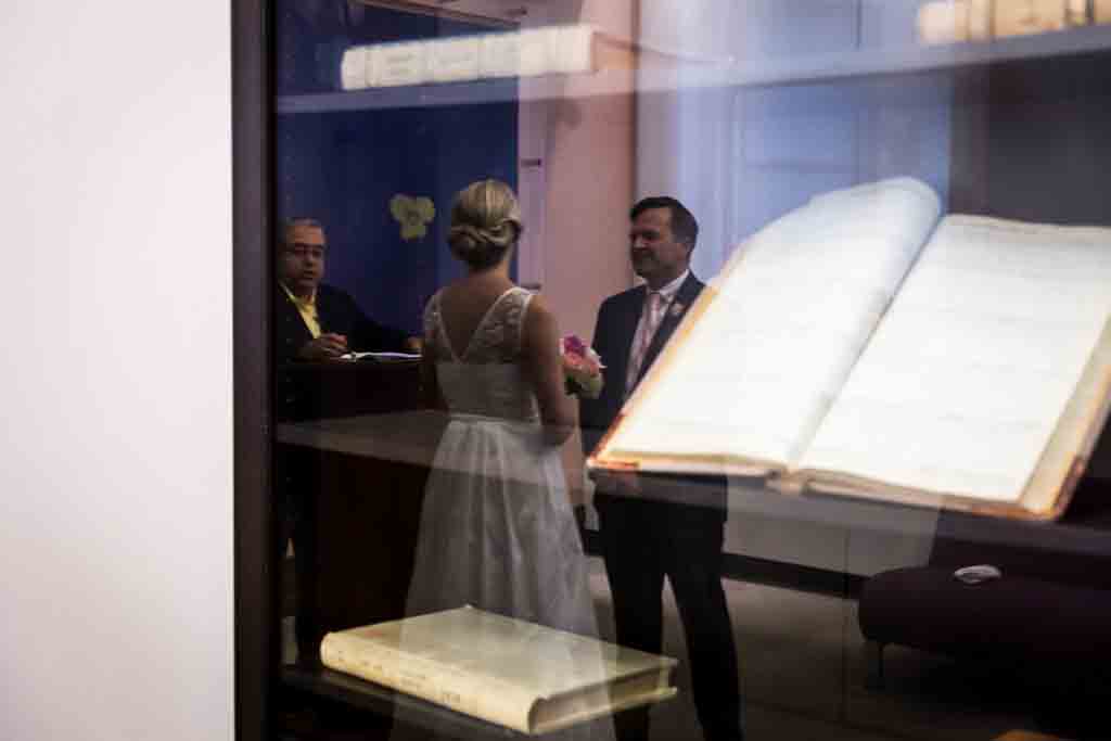 Wedding ceremony at a NYC City Hall elopement