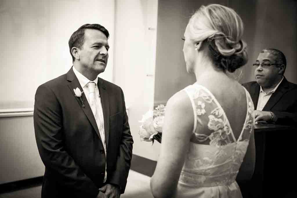 Wedding ceremony at a NYC City Hall elopement