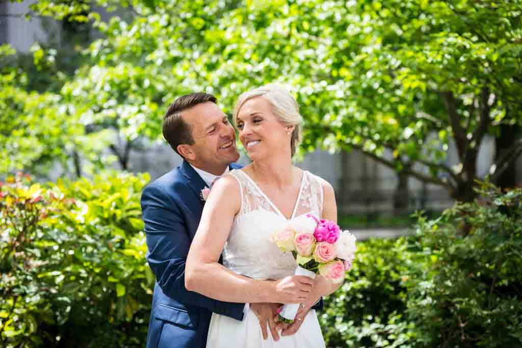 Bride and groom portraits after a NYC City Hall elopement