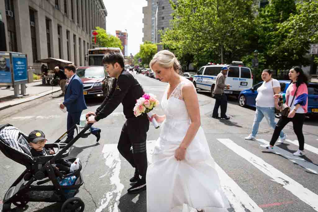 Bride and groom portraits after a NYC City Hall elopement