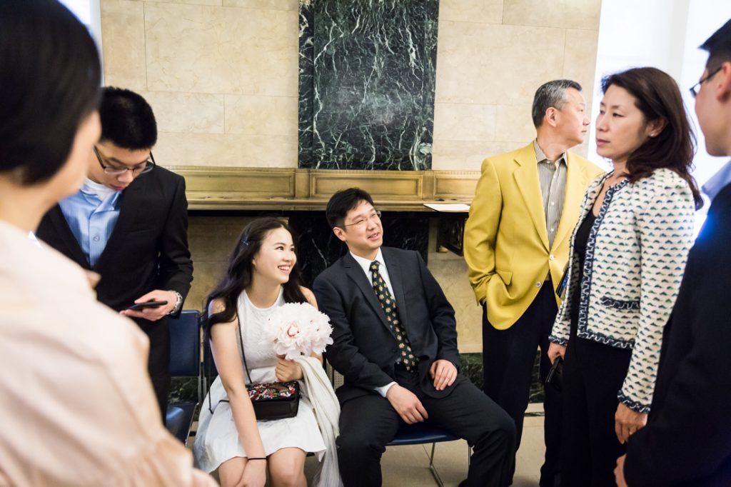 Waiting to say vows at a NYC City Hall elopement