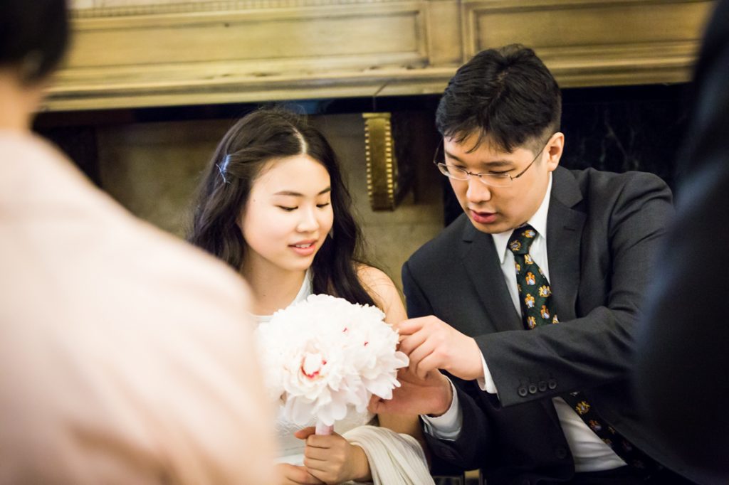 Waiting to say vows at a NYC City Hall elopement