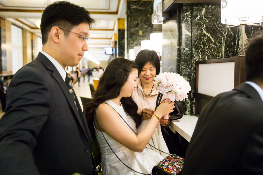 Waiting to say vows at a NYC City Hall elopement