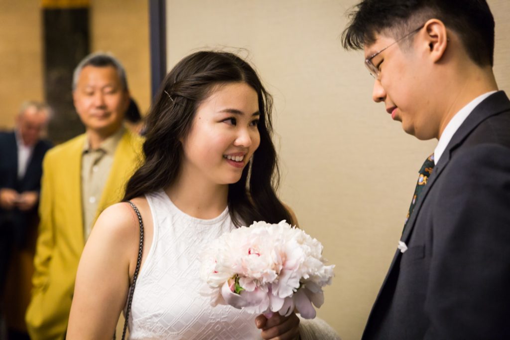 Waiting to say vows at a NYC City Hall elopement