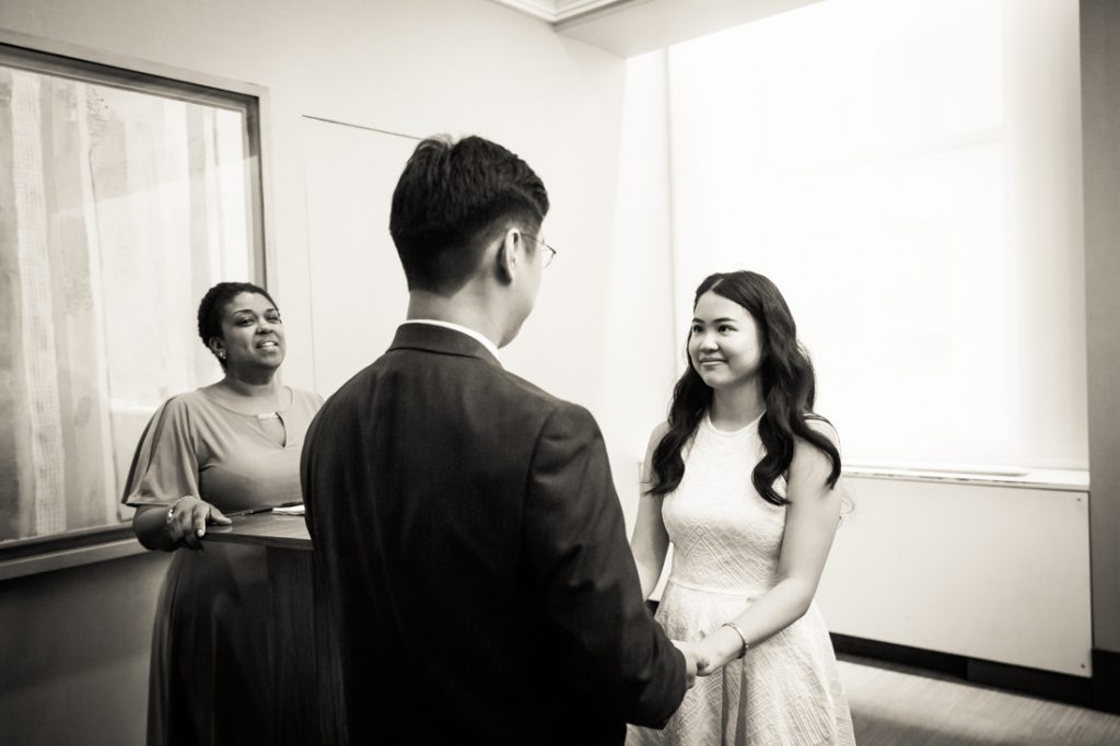 Ceremony at a NYC City Hall elopement