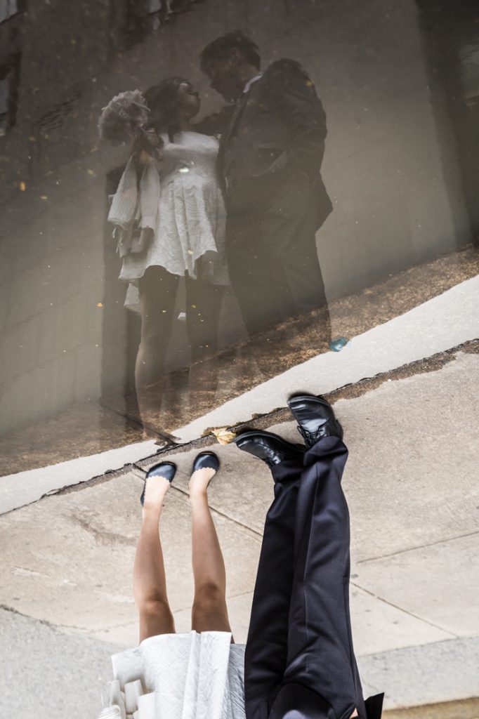 Bride and groom portraits at a NYC City Hall elopement