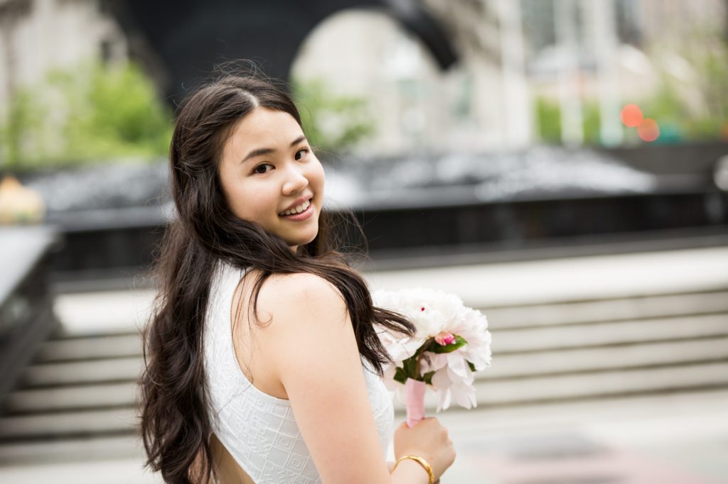 Bride and groom portraits at a NYC City Hall elopement