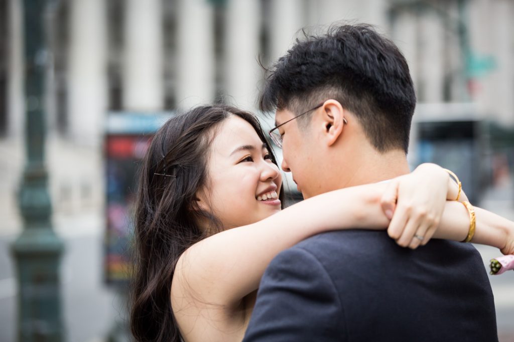 Bride and groom portraits at a NYC City Hall elopement