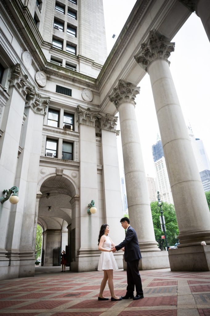 Bride and groom portraits at a NYC City Hall elopement