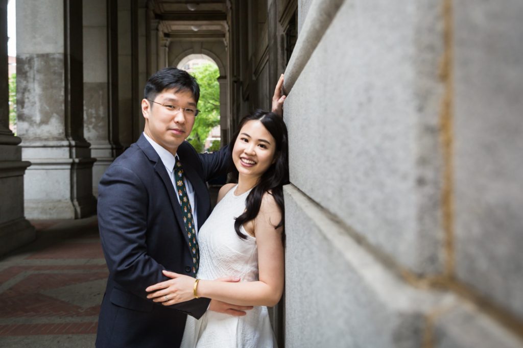 Bride and groom portraits at a NYC City Hall elopement