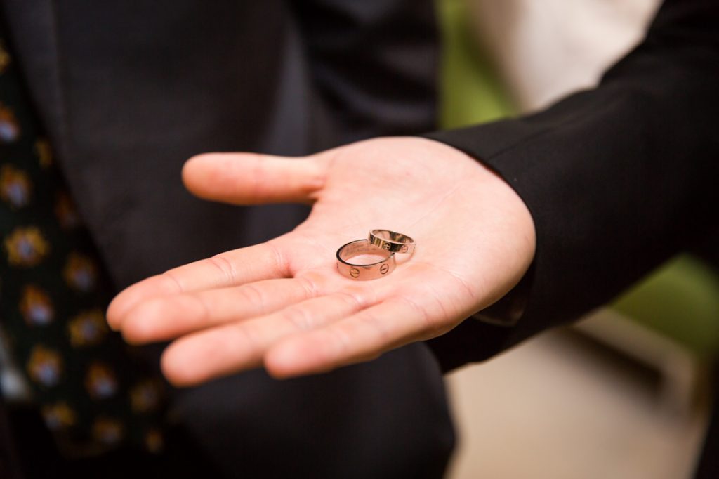 Wedding rings at a NYC City Hall elopement