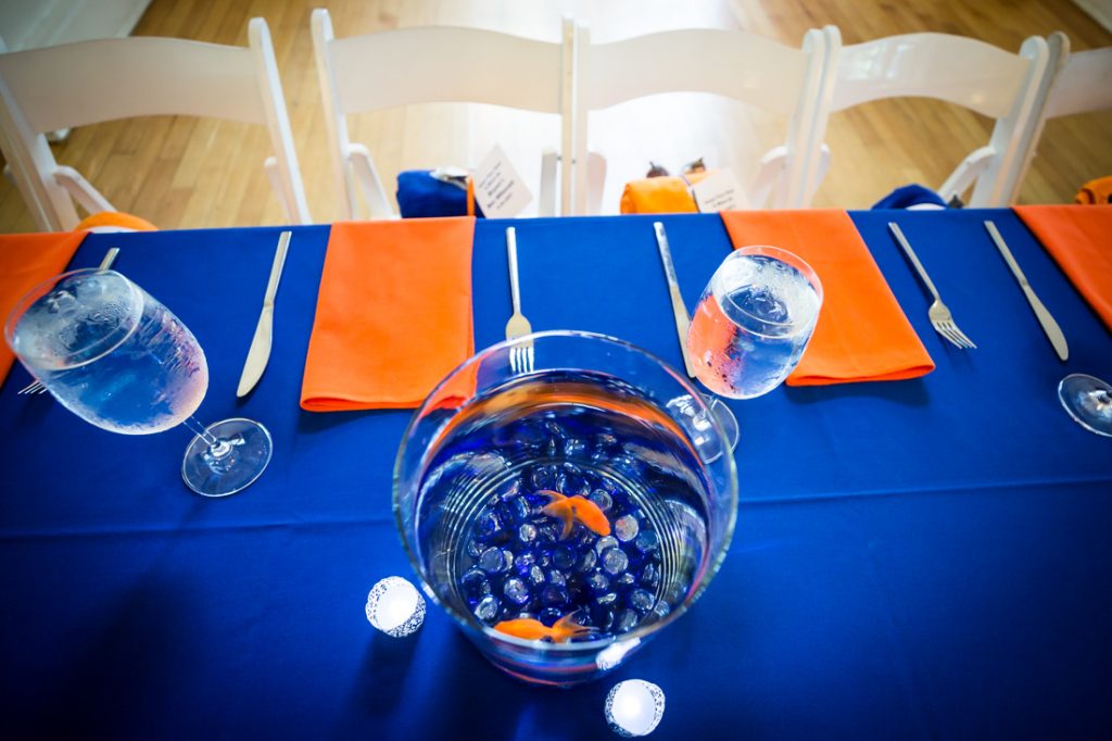 Goldfish centerpieces by bar mitzvah photographer, Kelly Williams