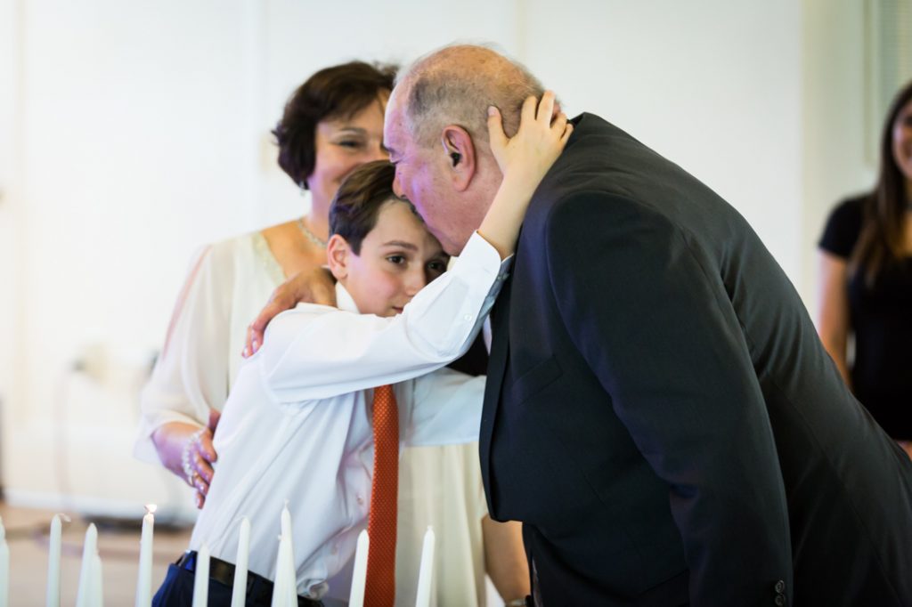 Boy and grandfather by bar mitzvah photographer, Kelly Williams