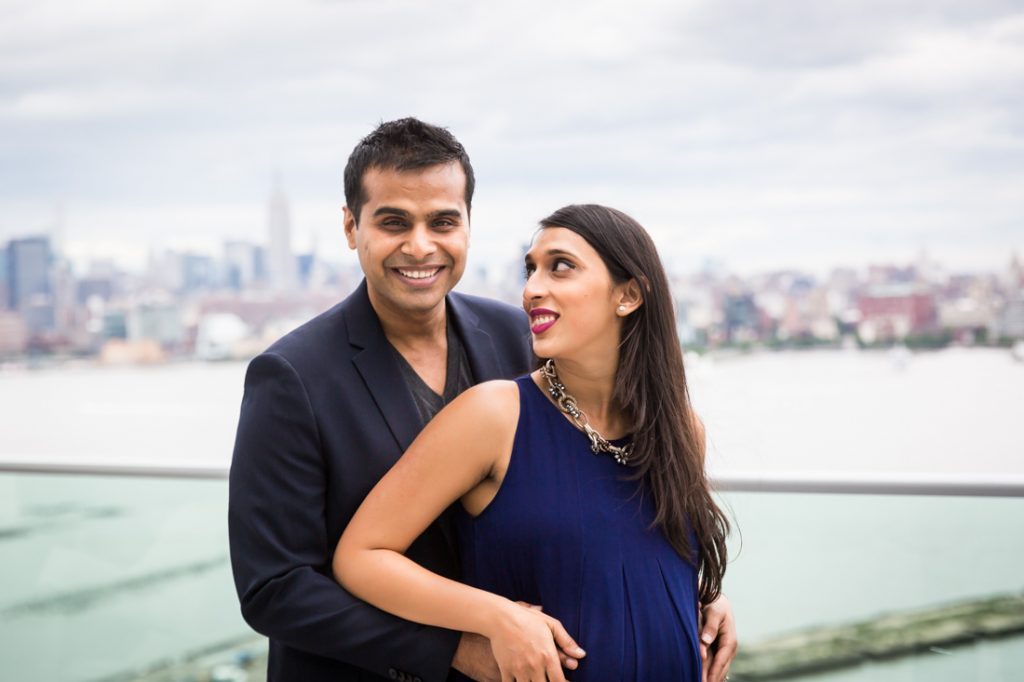 Father and mother-to-be at a nontraditional baby shower