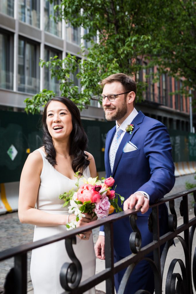 Bride and groom portrait at a SoHo wedding