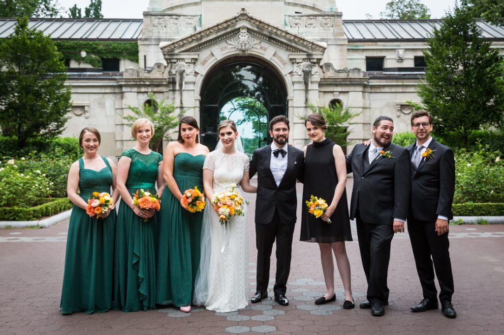 Bridal party portraits for a Bronx Zoo wedding