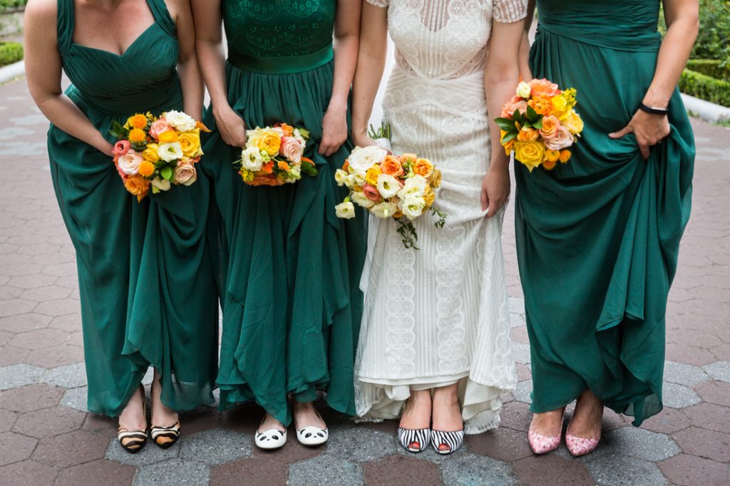 Bridal party portraits for a Bronx Zoo wedding
