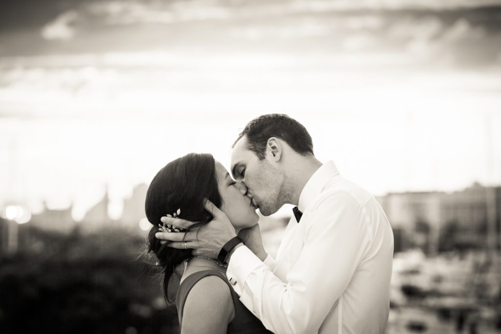 Sunset portrait at a Maritime Parc wedding