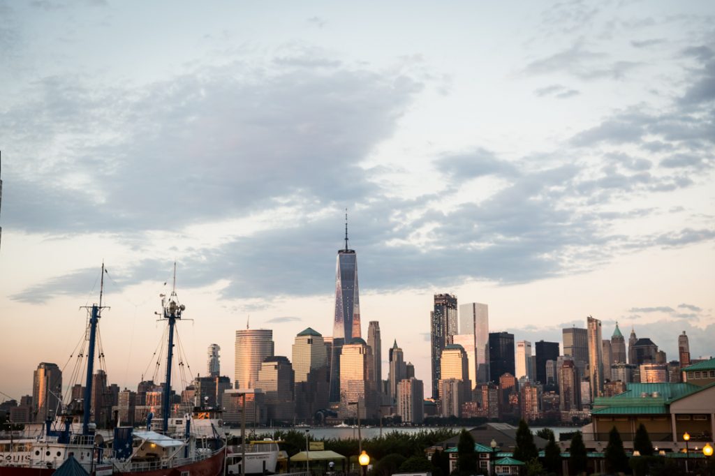 NYC skyline at a Maritime Parc wedding