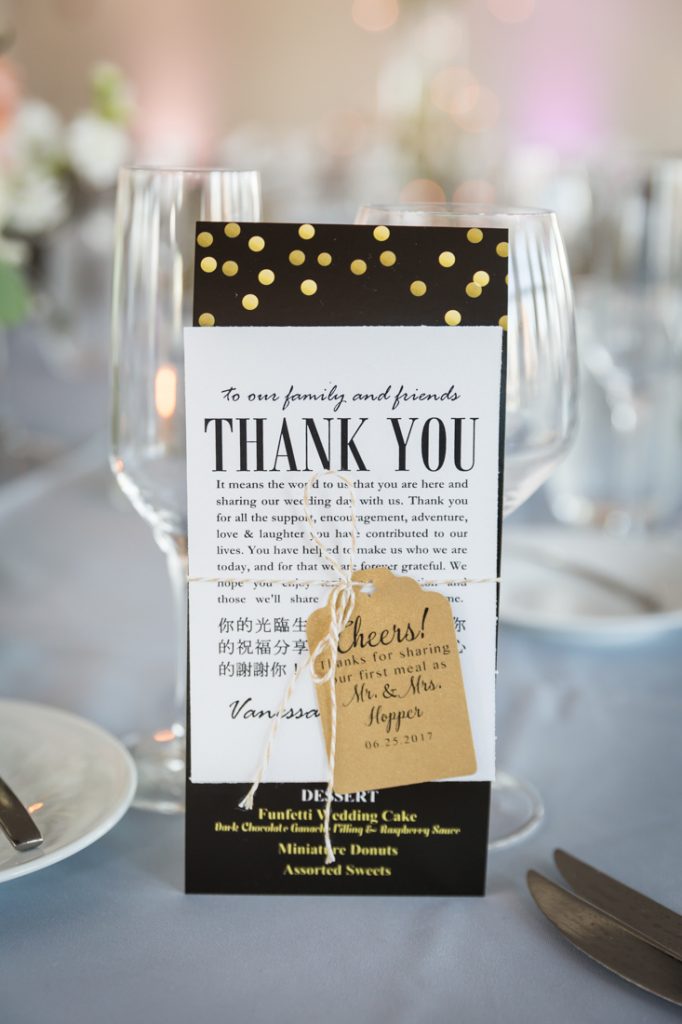 Menu cards as a wedding DIY project