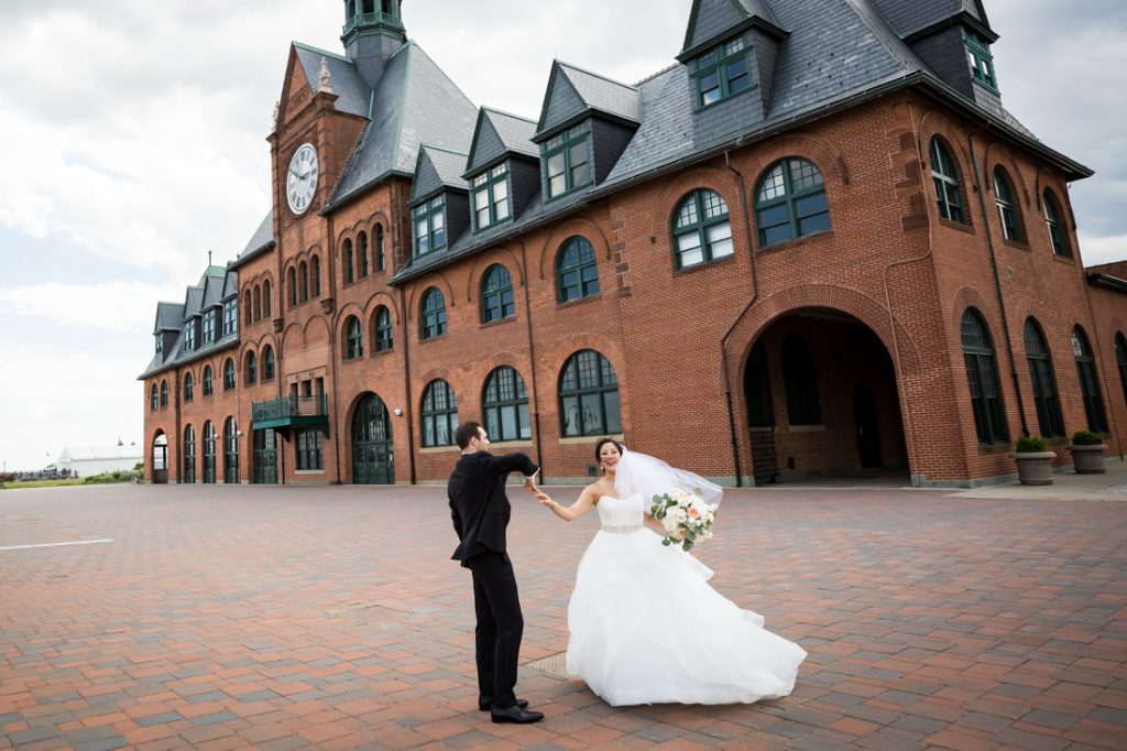 Bride and groom portrait at a Maritime Parc wedding