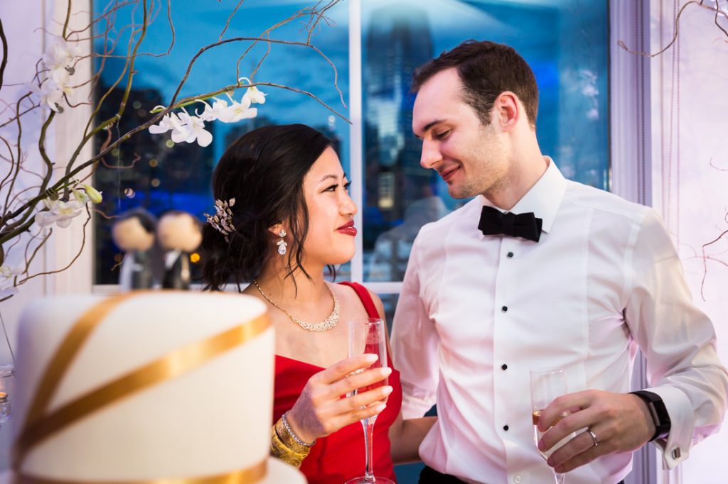 Cake cutting at a Maritime Parc wedding