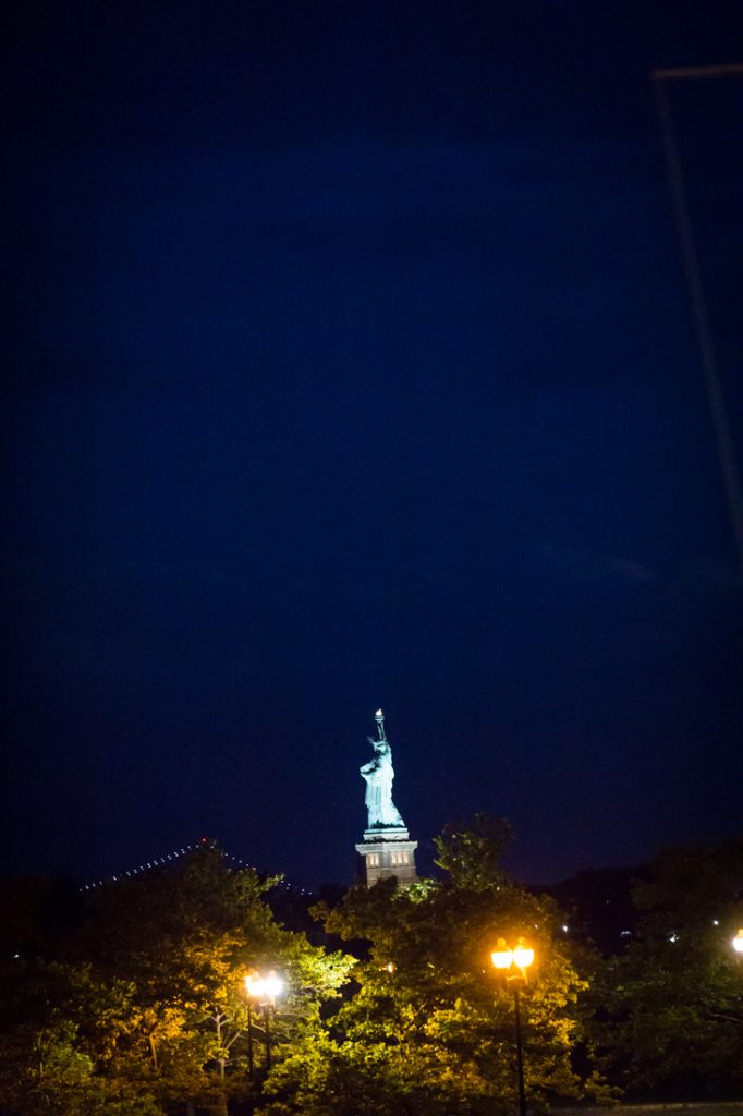 Statue of Liberty view at a Maritime Parc wedding