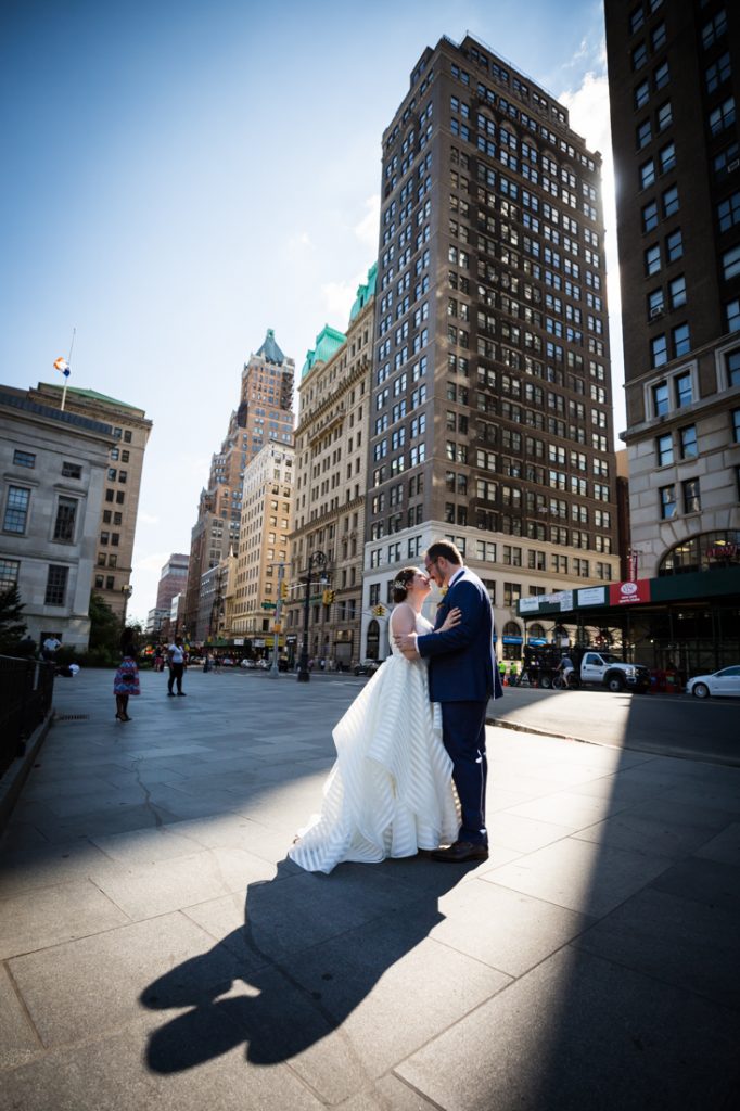 Bride and groom portraits before a Brooklyn Historical Society wedding