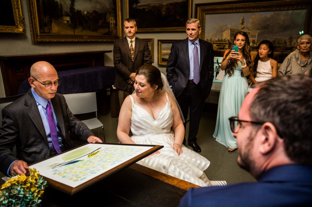 Ketubah signing at a Brooklyn Historical Society wedding