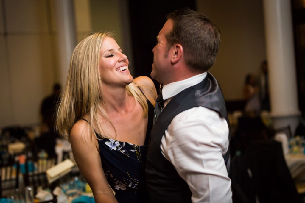 Guests dancing at a Brooklyn Historical Society wedding reception