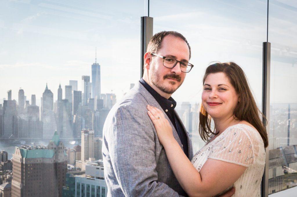Bride and groom portraits before a Brooklyn rehearsal dinner