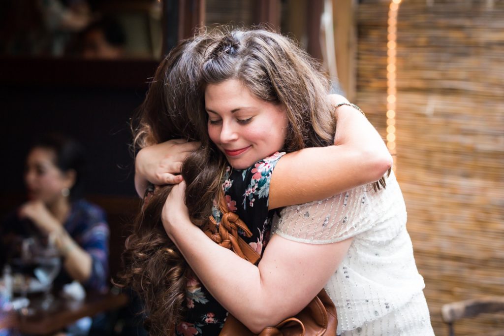 Guests enjoying a Brooklyn rehearsal dinner