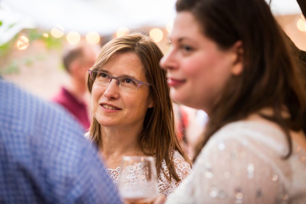 Guests enjoying a Brooklyn rehearsal dinner