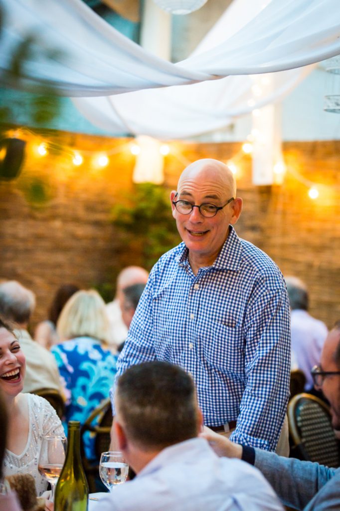 Guests enjoying a Brooklyn rehearsal dinner