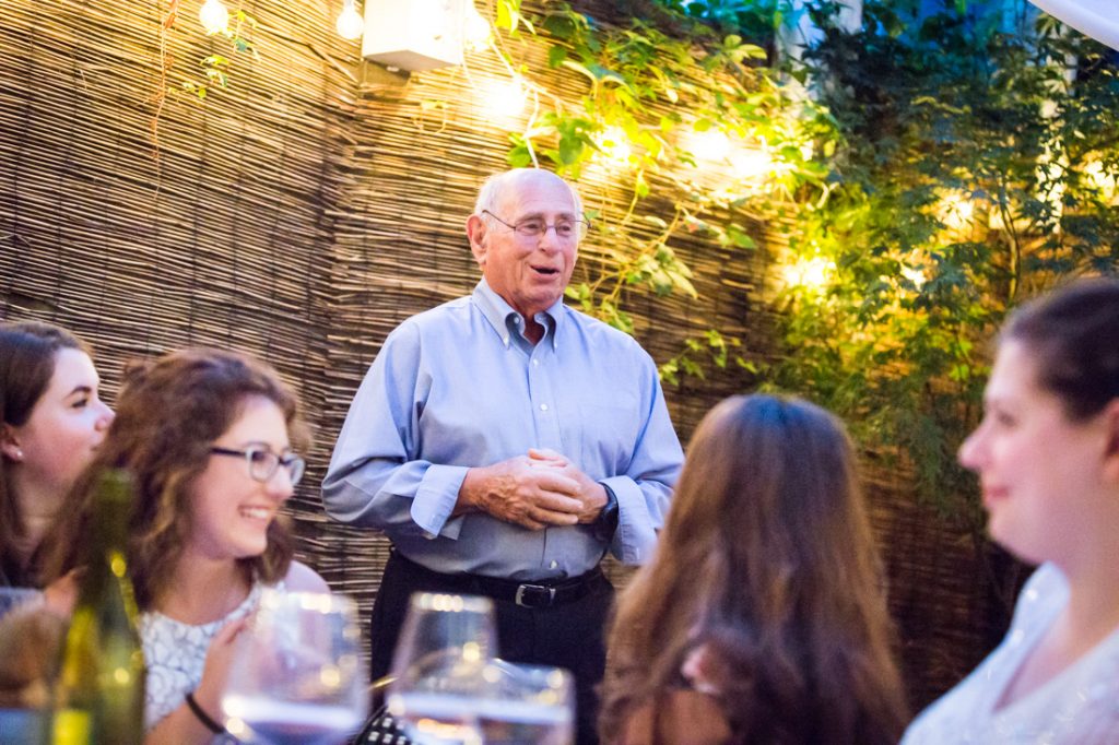 Toasts at a Brooklyn rehearsal dinner