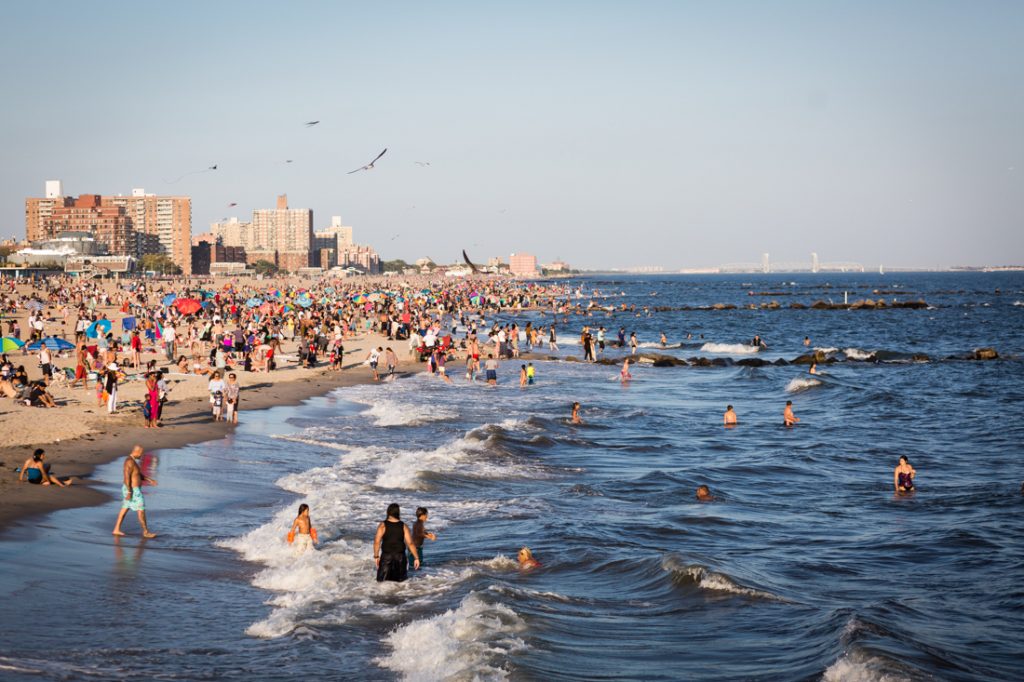 Coney Island beach scene