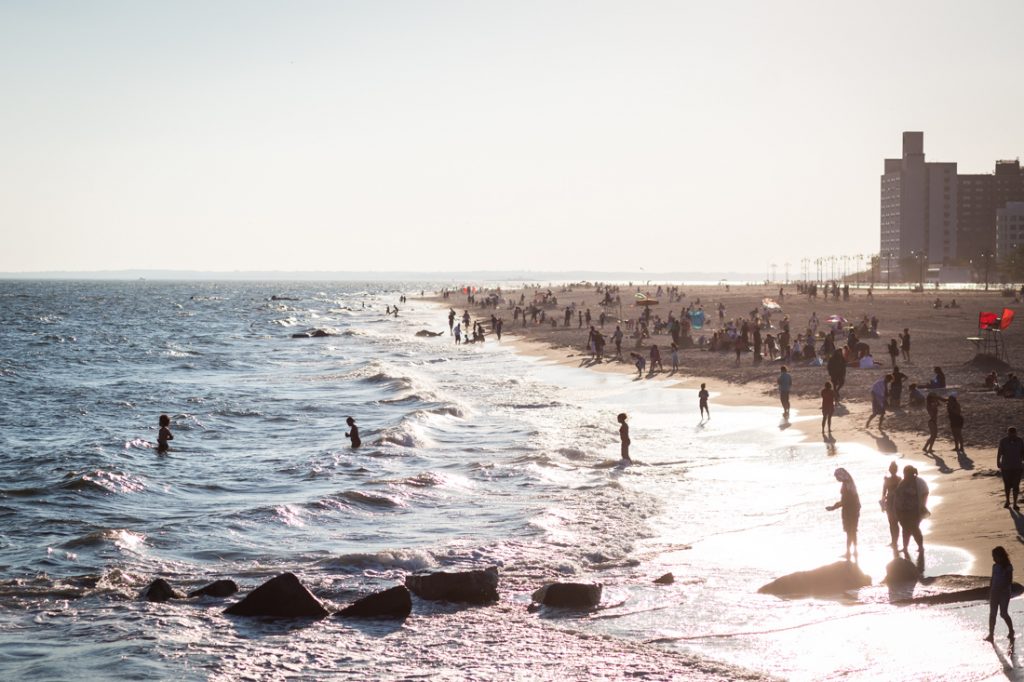 Coney Island beach scene