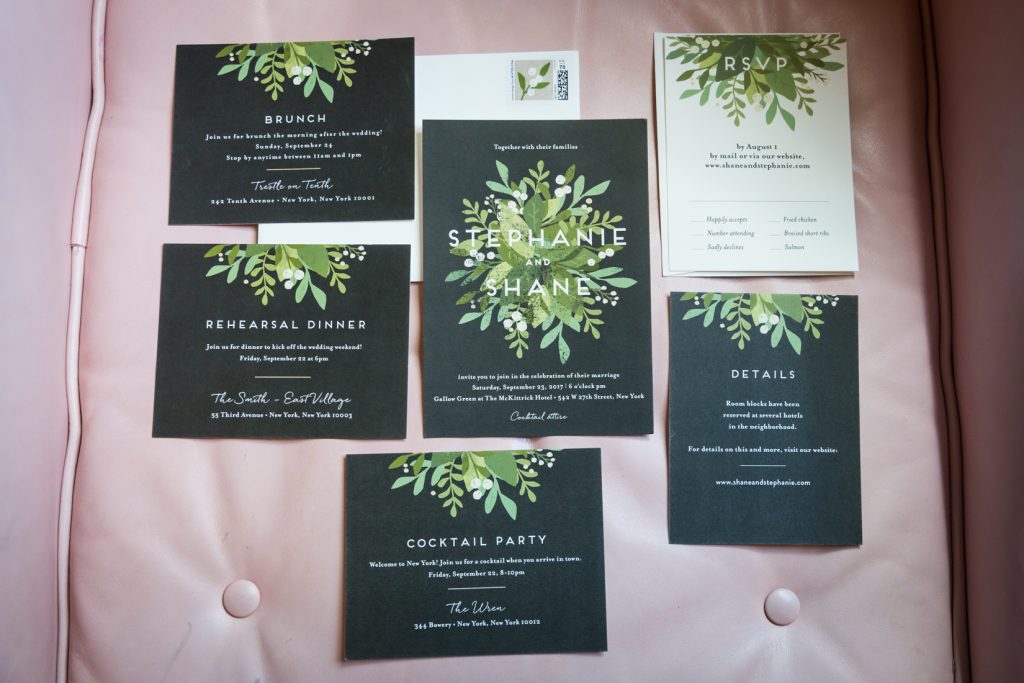 Invitations for a Gallow Green wedding